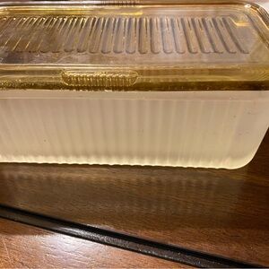 Vintage Gold Frosted Refrigerator Dish